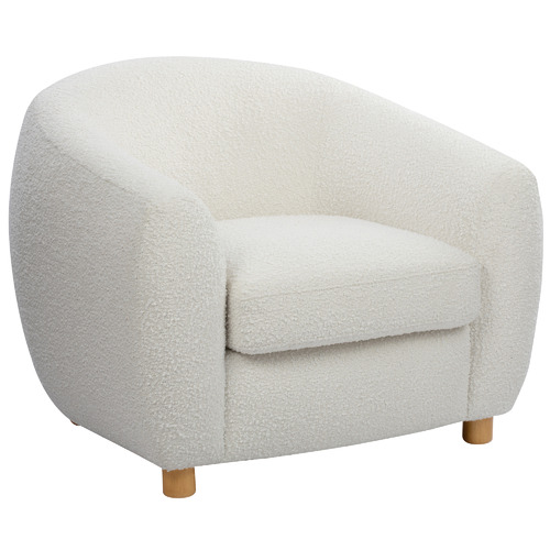 Temple & Webster Cream Lottie Boucle Armchair