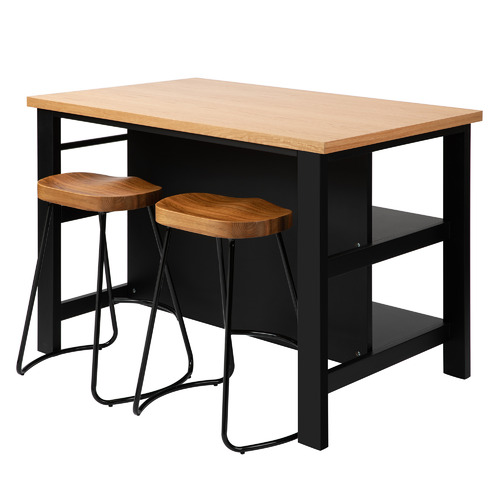 Temple & ster 2 Seater Vonn Kitchen Island Bench & Vintage Elm Wood