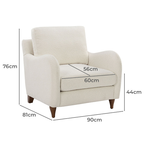 Cream Adelaide Boucle Armchair