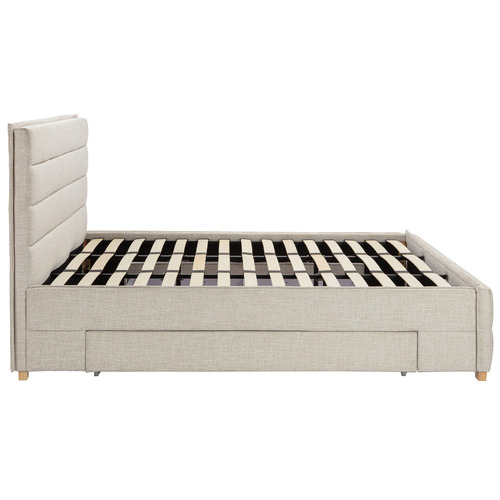 Temple & Webster Lola Tufted Bed with Drawers