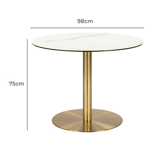 white pedestal bistro table