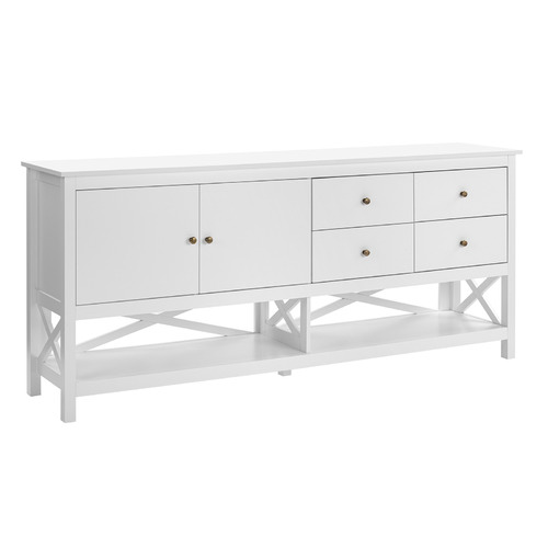 Temple & ster White Noosa 4 Drawer Sideboard Buffet