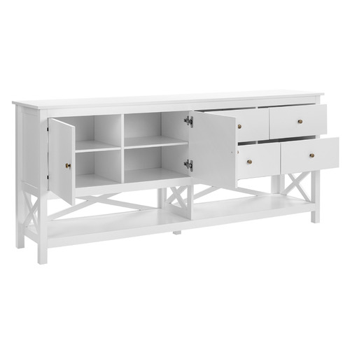 Temple & ster White Noosa 4 Drawer Sideboard Buffet
