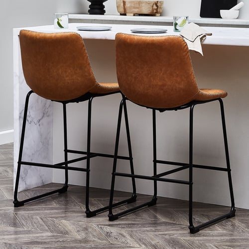 66cm-Phoenix-Vintage-Style-Faux-Leather-Barstools-MJPPBSVC