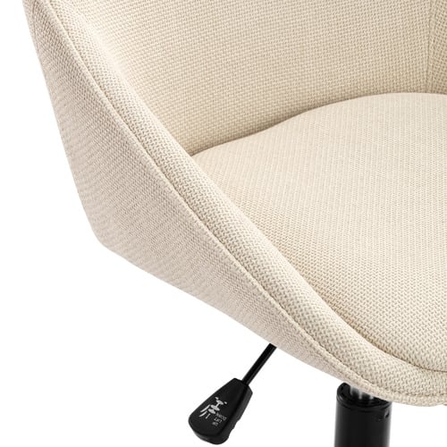 Textured Cream Nappa Office Chair