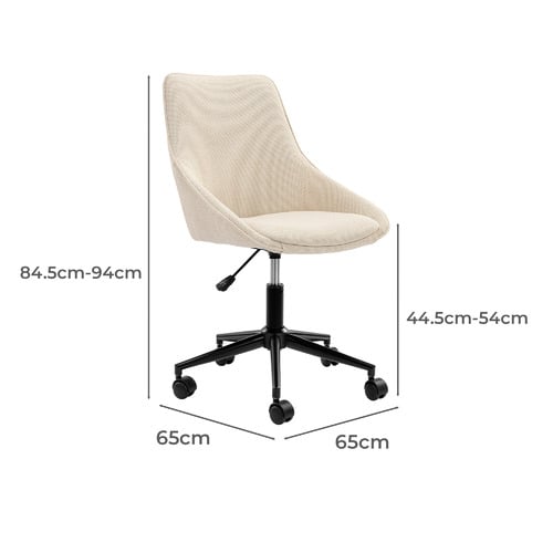 Textured Cream Nappa Office Chair