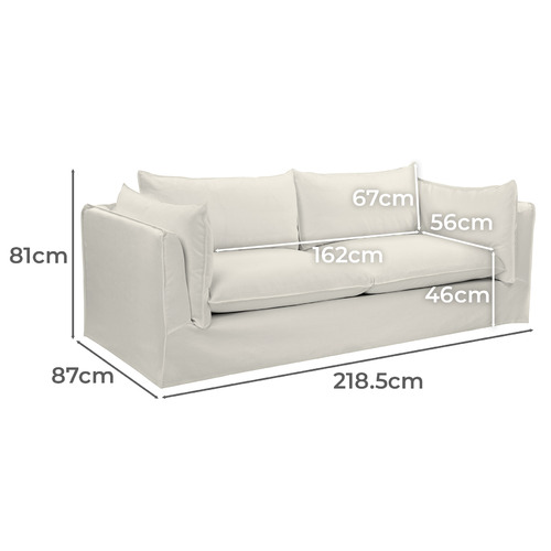 Jude 3 Seater Slipcover Sofa