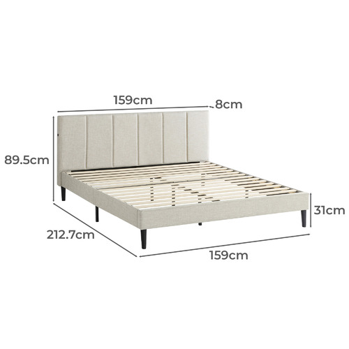 Temple & ster Beige Imogen Upholstered Bed with USB