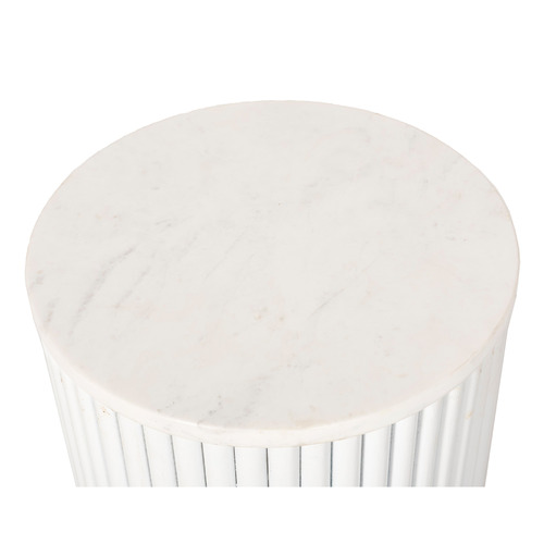 White Anika Marble Side Table