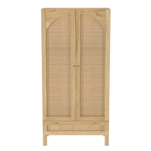 Anya Mango Wood & Rattan Cupboard