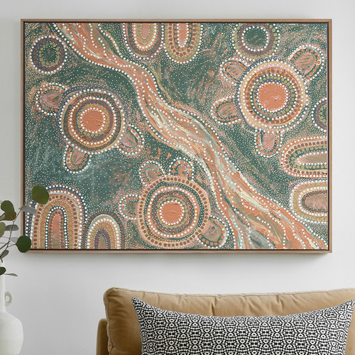 Temple & Webster Marrambidya Bila Turquoise Printed Wall Art