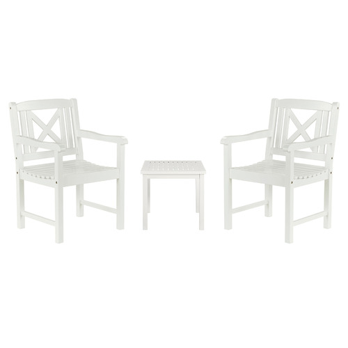 2 Seater White Santa Cruz Outdoor Bistro Set