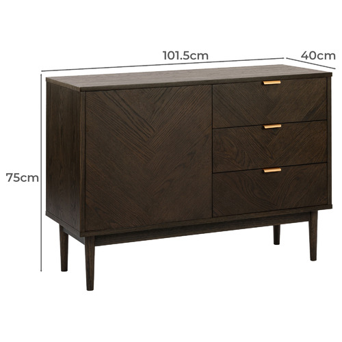 Temple & ster Walnut Dion Parquet Sideboard Buffet