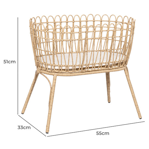 Mieko Poly Rattan Doll Bassinet