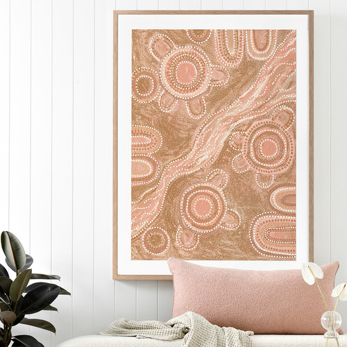 Marrambidya Bila Peach Printed Wall Art