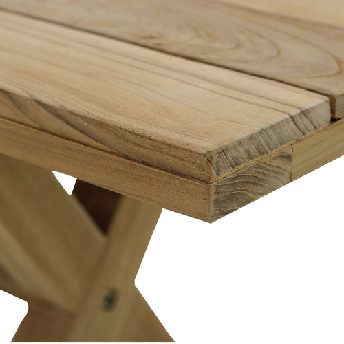 3 Seater Balmoral Teak Wood Outdoor Dining Bench Temple & ster