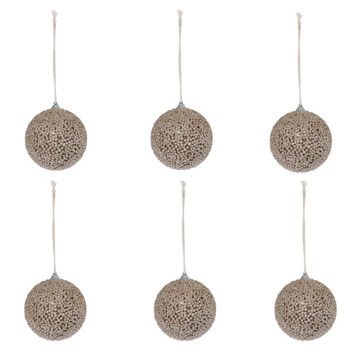 Set of 6 Sugar Bead Baubles