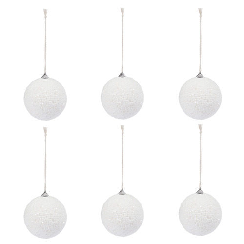 Set of 6 Sugar Bead Baubles