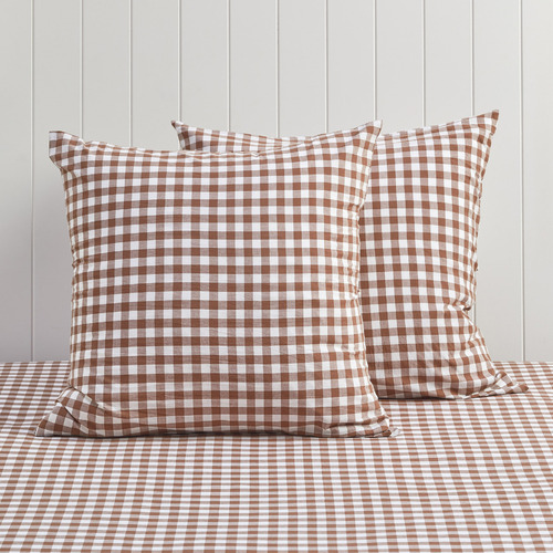 Temple & ster Gingham Washed Cotton European Pillowcases