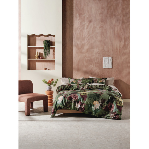 Temple & ster Green Chantico Cotton Sateen Quilt Cover Set