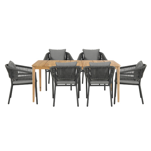 Temple & ster 6 Seater Sorrento Outdoor Dining Table & Cassis Chair Set