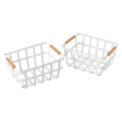 Temple & ster Iron & Bamboo Pantry Storage Baskets