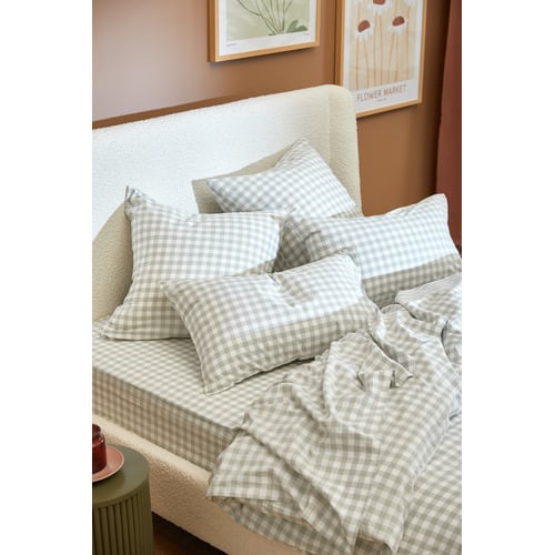 Sage-Gingham-Washed-Cotton-Quilt-Cover-Set