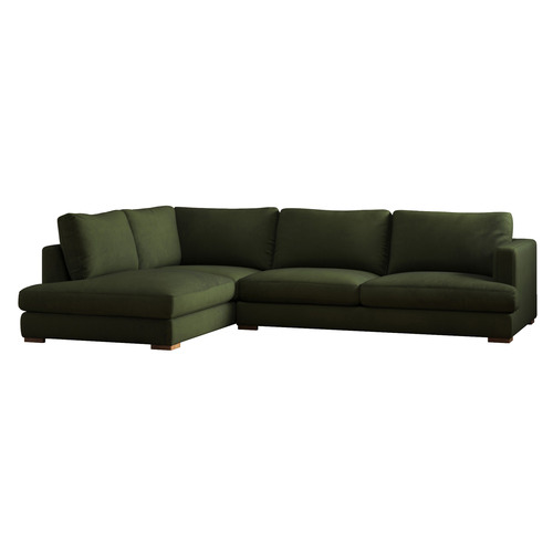 Haven 5 Seater Velvet Sofa with Chaise Temple & ster