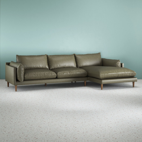 Terry 3 Seater Leather Sofa with Chaise