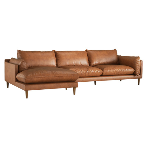 Terry 3 Seater Leather Sofa with Chaise | Comfort & Style