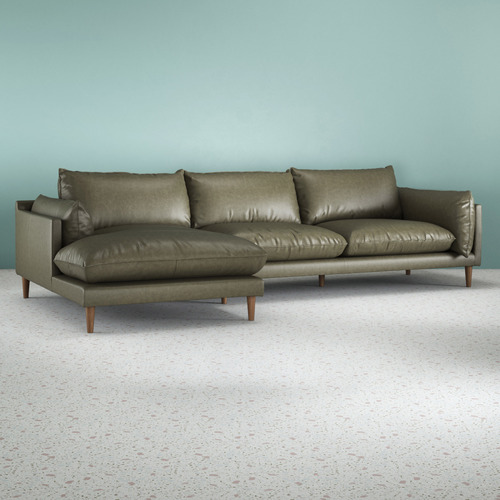 Terry 3 Seater Leather Sofa with Chaise