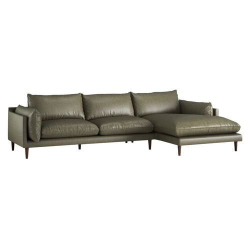 Terry 3 Seater Leather Sofa with Chaise