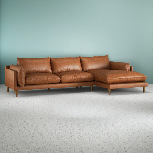 Terry 3 Seater Leather Sofa with Chaise | Comfort & Style