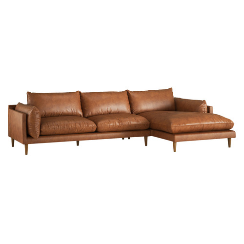 Terry 3 Seater Leather Sofa with Chaise | Comfort & Style