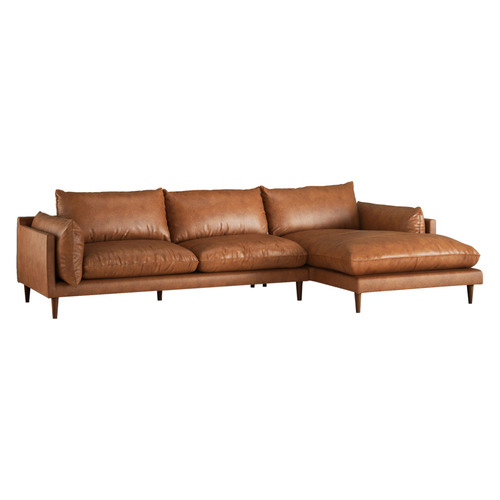 Terry 3 Seater Leather Sofa with Chaise | Comfort & Style