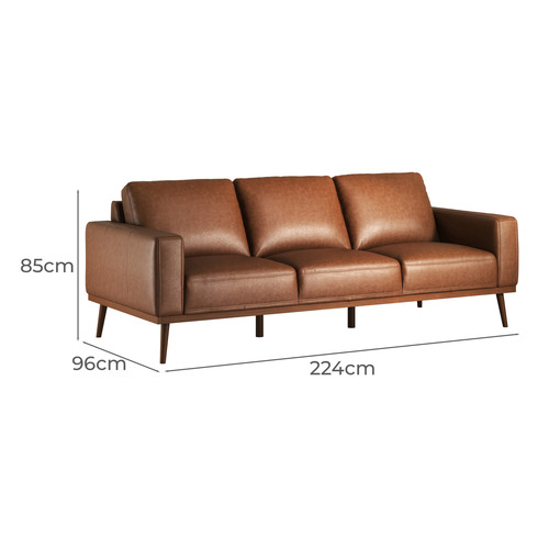 Landis 3 Seater Cowhide Leather Sofa