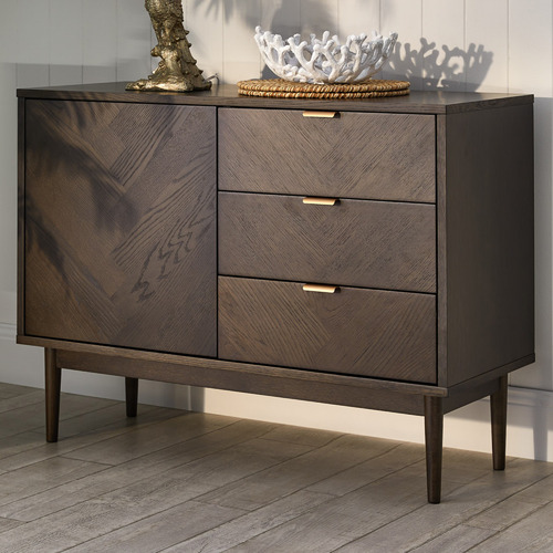 Temple & ster Walnut Dion Parquet Sideboard Buffet