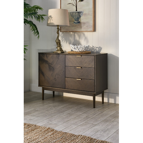 Temple & ster Walnut Dion Parquet Sideboard Buffet