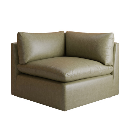 Martine Cowhide Leather Corner Lounge Chair