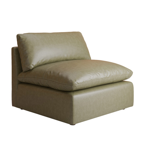 Martine Cowhide Leather Armless Lounge Chair
