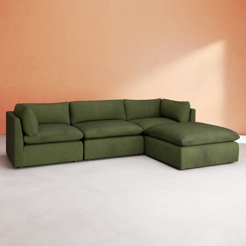 4 Piece Martine Velvet Sofa Set | Temple & Webster