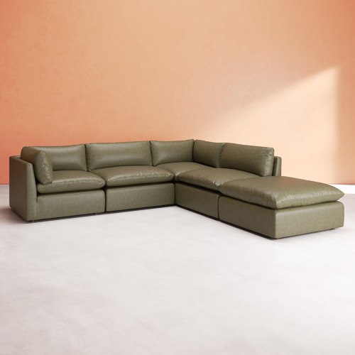 5 Piece Martine Genuine Leather Sofa Set | Temple & Webster
