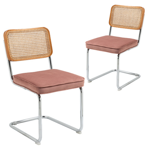 Marcel-Breuer-Cesca-Replica-Velvet-Cantilever-Dining-Chairs