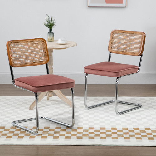 Marcel-Breuer-Cesca-Replica-Velvet-Cantilever-Dining-Chairs