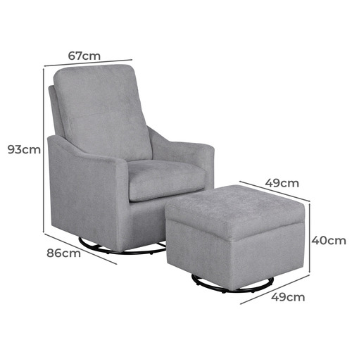 2 Piece Sweep Armchair & Ottoman Set