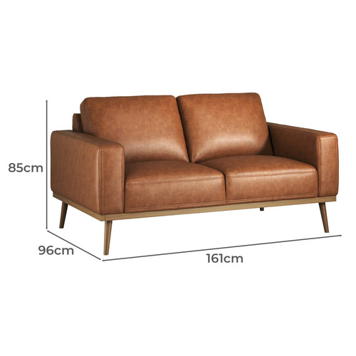 Temple & Webster Landis 2 Seater Genuine Leather Sofa