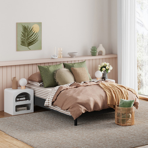 Temple & ster Grey Essentials Upholstered Bed Base