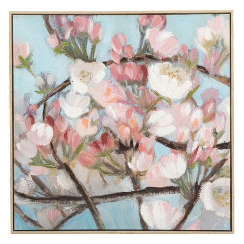 Temple & Webster Blooming Cherry Blossoms Framed Canvas Wall Art