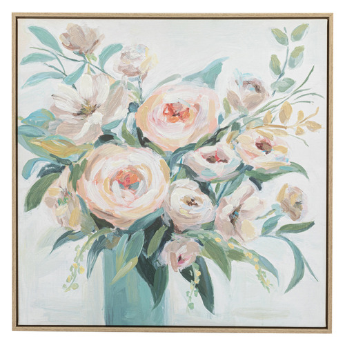 Painted Peonies Framed Canvas Wall Art