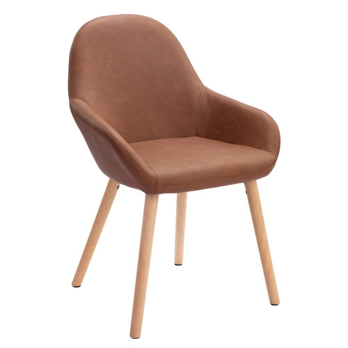 Temple & Webster Nova Beech & Faux Leather Dining Chairs